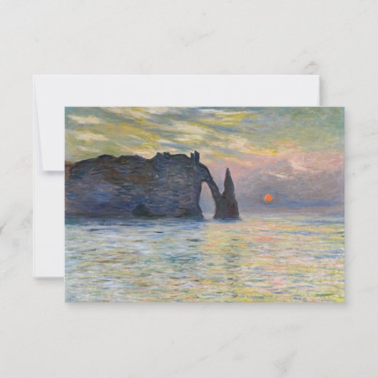 Monet - The Manneport, Cliff at Etretat, Sunset Bedankkaart (Voorkant)