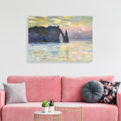 Monet - The Manneport, Cliff at Etretat, Sunset Canvas Afdruk (Insitu (Woonkamer))