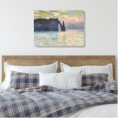 Monet - The Manneport, Cliff at Etretat, Sunset Canvas Afdruk (Insitu (Slaapkamer))