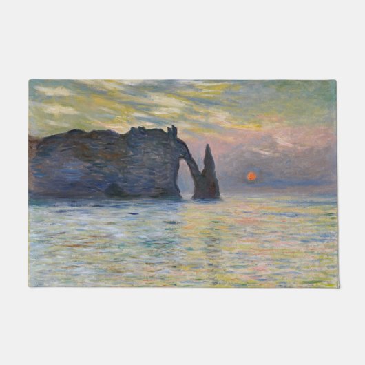 Monet - The Manneport, Cliff at Etretat, Sunset Deurmat (Voorkant)