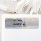 Monet - The Manneport, Cliff at Etretat, Sunset Etiket (Insitu)