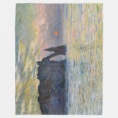 Monet - The Manneport, Cliff at Etretat, Sunset Fleece Deken (Voorkant)