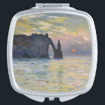 Monet - The Manneport, Cliff at Etretat, Sunset Handtas Spiegeltje<br><div class="desc">The Manneport,  Cliff at Etretat,  Sunset / Etretat,  soleil couchant - Claude Monet in 1883</div>