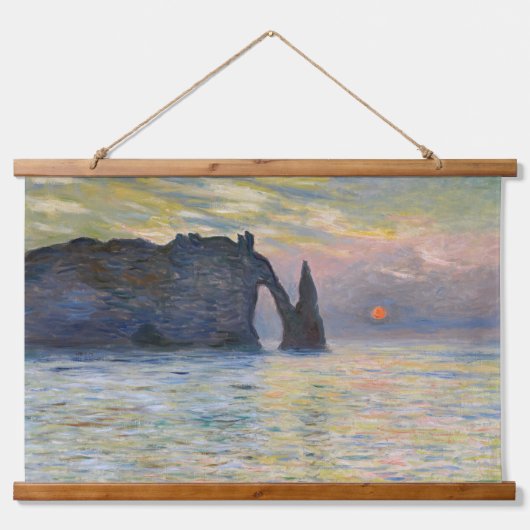 Monet - The Manneport, Cliff at Etretat, Sunset Hangend Wandkleed (Voorkant)
