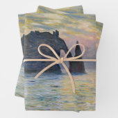Monet - The Manneport, Cliff at Etretat, Sunset Inpakpapier Vel (In situ)