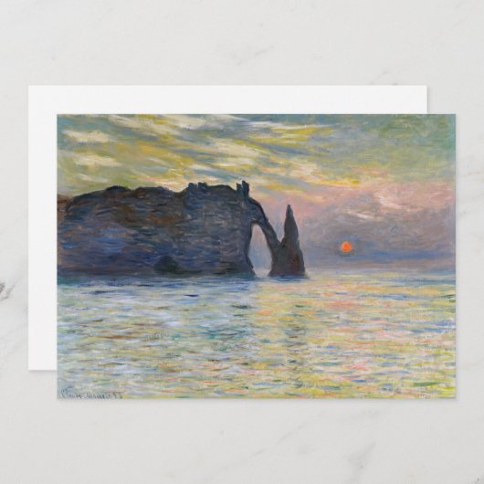 Monet - The Manneport, Cliff at Etretat, Sunset Kaart (Voorkant / Achterkant)