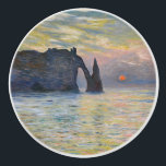 Monet - The Manneport, Cliff at Etretat, Sunset Keramische Knop<br><div class="desc">The Manneport,  Cliff at Etretat,  Sunset / Etretat,  soleil couchant - Claude Monet in 1883</div>