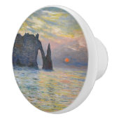 Monet - The Manneport, Cliff at Etretat, Sunset Keramische Knop (Rechts)