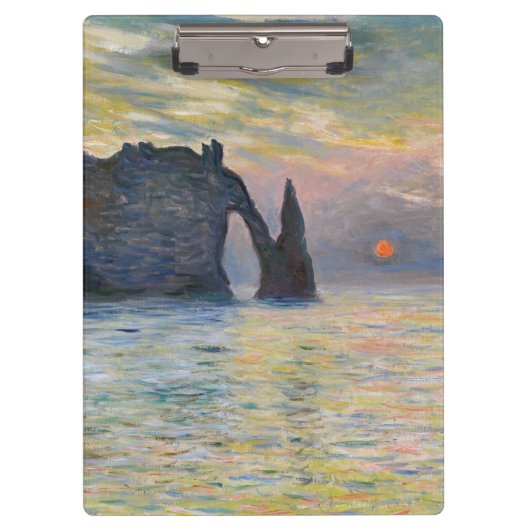 Monet - The Manneport, Cliff at Etretat, Sunset Klembord (Voorkant)