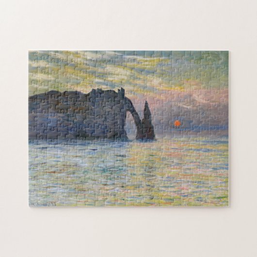 Monet - The Manneport, Cliff at Etretat, Sunset Legpuzzel (Horizontaal)