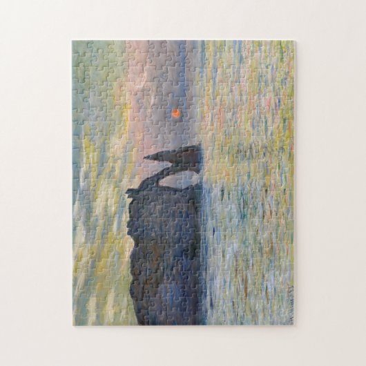 Monet - The Manneport, Cliff at Etretat, Sunset Legpuzzel (Verticaal)