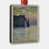Monet - The Manneport, Cliff at Etretat, Sunset Metalen Ornament (Rechts)