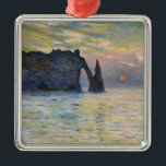 Monet - The Manneport, Cliff at Etretat, Sunset Metalen Ornament<br><div class="desc">The Manneport,  Cliff at Etretat,  Sunset / Etretat,  soleil couchant - Claude Monet in 1883</div>