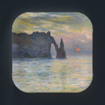 Monet - The Manneport, Cliff at Etretat, Sunset Papieren Bordje<br><div class="desc">The Manneport,  Cliff at Etretat,  Sunset / Etretat,  soleil couchant - Claude Monet in 1883</div>