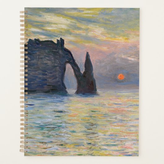 Monet - The Manneport, Cliff at Etretat, Sunset Planner (Voorkant)