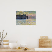 Monet - The Manneport, Cliff at Etretat, Sunset Poster (Keuken)