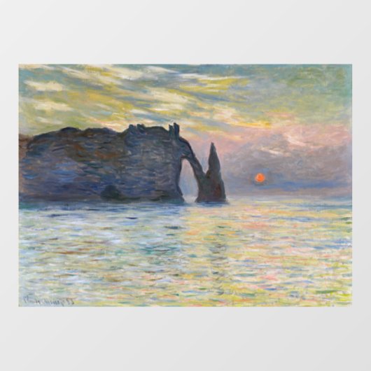 Monet - The Manneport, Cliff at Etretat, Sunset Raamsticker (Vel)