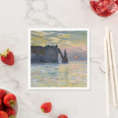 Monet - The Manneport, Cliff at Etretat, Sunset Servet (Insitu)