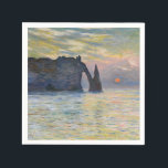 Monet - The Manneport, Cliff at Etretat, Sunset Servet<br><div class="desc">The Manneport,  Cliff at Etretat,  Sunset / Etretat,  soleil couchant - Claude Monet in 1883</div>