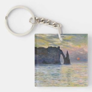 Monet - The Manneport, Cliff at Etretat, Sunset Sleutelhanger