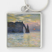 Monet - The Manneport, Cliff at Etretat, Sunset Sleutelhanger (Voorkant)