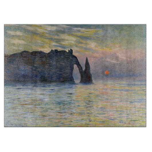 Monet - The Manneport, Cliff at Etretat, Sunset Snijplank (Voorkant)