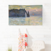 Monet - The Manneport, Cliff at Etretat, Sunset Spandoek (Insitu)