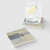 Monet - The Manneport, Cliff at Etretat, Sunset Stenen Onderzetter (Zijkant)