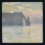 Monet - The Manneport, Cliff at Etretat, Sunset Stenen Onderzetter<br><div class="desc">The Manneport,  Cliff at Etretat,  Sunset / Etretat,  soleil couchant - Claude Monet in 1883</div>