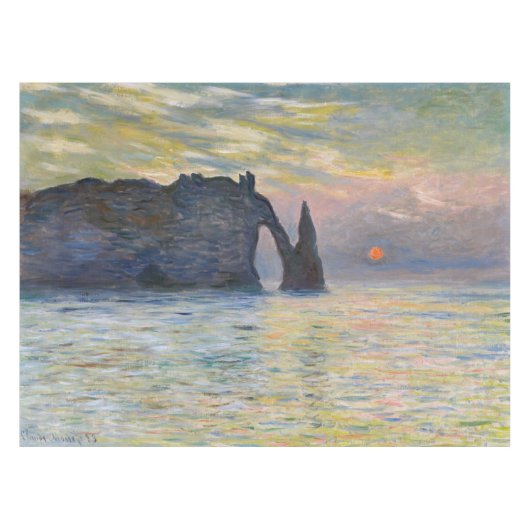 Monet - The Manneport, Cliff at Etretat, Sunset Tafelkleed (Voorkant (Horizontaal))