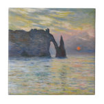 Monet - The Manneport, Cliff at Etretat, Sunset Tegeltje<br><div class="desc">The Manneport,  Cliff at Etretat,  Sunset / Etretat,  soleil couchant - Claude Monet in 1883</div>