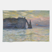 Monet - The Manneport, Cliff at Etretat, Sunset Theedoek (Horizontaal)