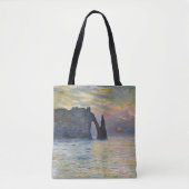 Monet - The Manneport, Cliff at Etretat, Sunset Tote Bag (Voorkant)