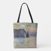 Monet - The Manneport, Cliff at Etretat, Sunset Tote Bag (Achterkant)