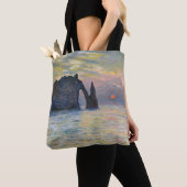 Monet - The Manneport, Cliff at Etretat, Sunset Tote Bag (Dichtbij)