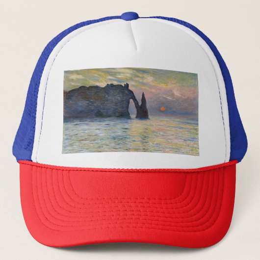 Monet - The Manneport, Cliff at Etretat, Sunset Trucker Pet (Voorkant)