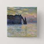 Monet - The Manneport, Cliff at Etretat, Sunset Vierkante Button 5,1 Cm<br><div class="desc">The Manneport,  Cliff at Etretat,  Sunset / Etretat,  soleil couchant - Claude Monet in 1883</div>