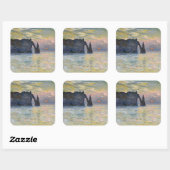 Monet - The Manneport, Cliff at Etretat, Sunset Vierkante Sticker (Vel)