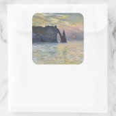 Monet - The Manneport, Cliff at Etretat, Sunset Vierkante Sticker (Tas)