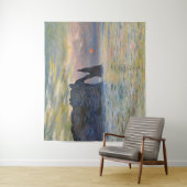 Monet - The Manneport, Cliff at Etretat, Sunset Wandkleed (In situ)