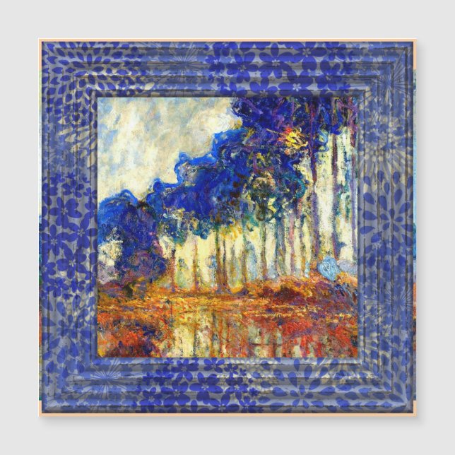 Monet, The Poplars in Autumn Blue lijst (Voorkant)