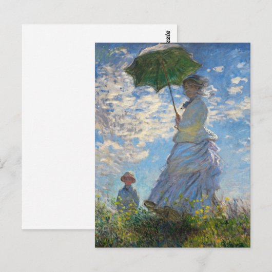 Monet The Promenade Woman with a Parasol Briefkaar Briefkaart (Voorkant / Achterkant)
