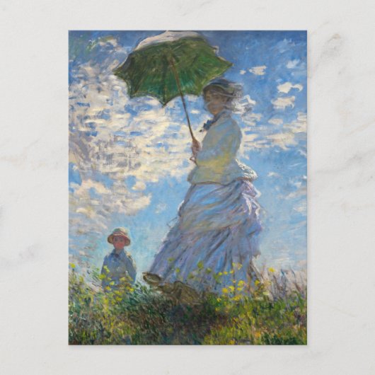 Monet The Promenade Woman with a Parasol Briefkaar Briefkaart (Voorkant)