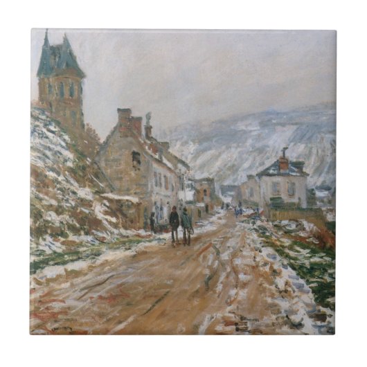 Monet - The Road in Vetheuil in Winter Tegeltje (Voorkant)