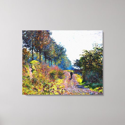 Monet - The Sheltered Path, beroemd schilderij, Canvas Afdruk (Voorkant)