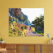 Monet - The Sheltered Path, beroemd schilderij, Canvas Afdruk (Insitu (Woonkamer))