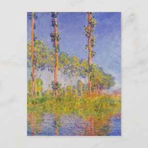 Monet Three Poplars Summer  Landscape Briefkaart