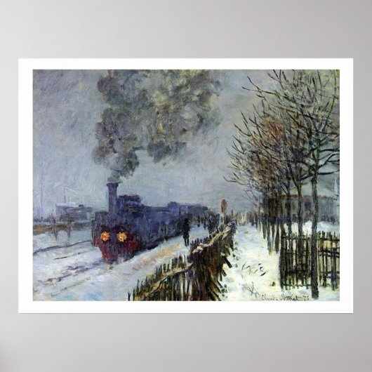 Monet Train in Snow Poster (Voorkant)