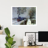 Monet Train in Snow Poster (Thuiskantoor)