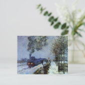 Monet - Train in the Snow, de locomotief Briefkaart (Staand voorkant)